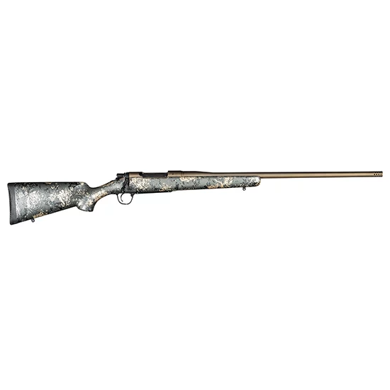 Christensen Arms Mesa FFT 6.5 Creedmoor 20-inch Burnt Bronze rifle with green, black and tan carbon stock