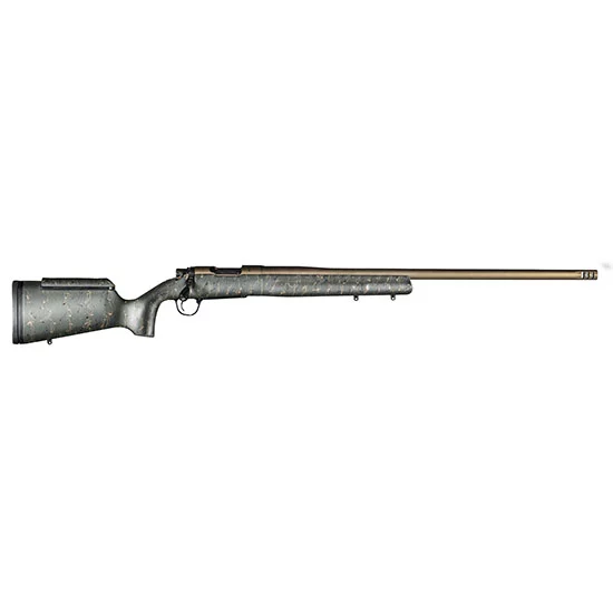 Christensen Arms Mesa Long Range 6.5 Creedmoor 26 inch Burnt Bronze rifle with green/black/tan stock