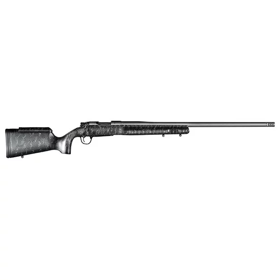 Christensen Arms Mesa LR 6.5 PRC 26-inch Tungsten Cerakote rifle with black/gray carbon-fiber stock