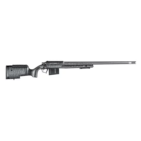 Christensen Arms BA Tactical .300 PRC 26-inch carbon fiber barrel rifle, black with gray webbing stock