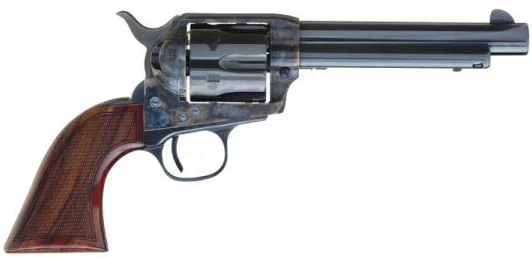 Cimarron Arizona Ranger .357 Magnum 5.5in revolver with checkered walnut grips, blued barrel and case-colored frame