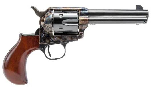 Cimarron Uberti Thunderer 44WCF 4.75 case-hardened revolver side view