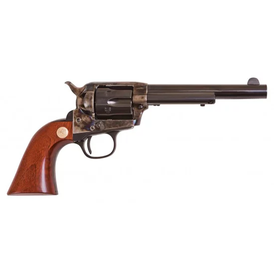 Cimarron Model P Jr .38 Special revolver with 5.5 inch blued barrel and walnut grips