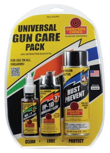 Shooters Choice Universal Gun Care Pack bottles and rust preventive spray