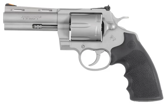 Colt Anaconda revolver matte stainless 4.25-inch barrel Hogue rubber grips 6-round cylinder