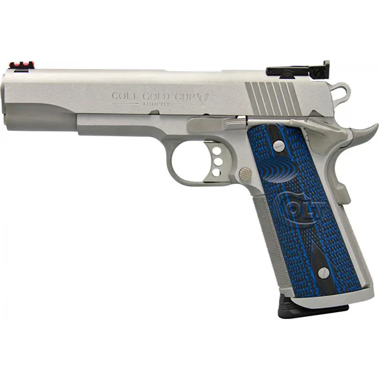 Colt Gold Cup Trophy 1911 .45 ACP 5-inch stainless with blue G10 grips