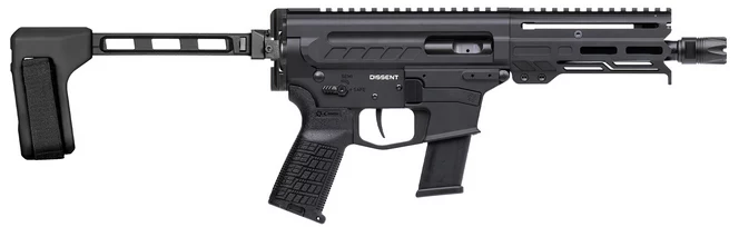 CMMG Dissent MkG .45 ACP pistol with 6.5-inch barrel and 5.5-inch handguard, black finish