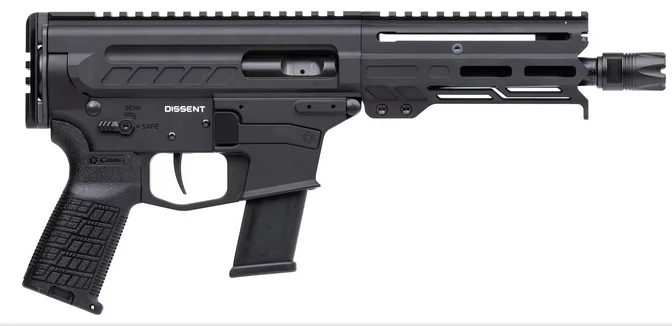 CMMG Dissent MkG .45 ACP pistol with 6.5-inch threaded barrel in Black Armor Cerakote