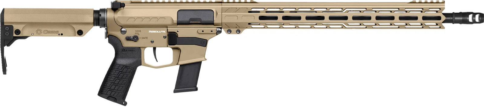 CMMG Resolute MkG .45 ACP carbine 16.1 inch in coyote tan with EML15 M-LOK handguard