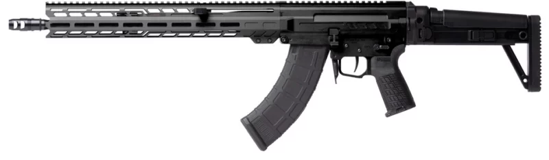 CMMG Dissent MK47 7.62x39 16.1in Cerakote Armor Black rifle, side view