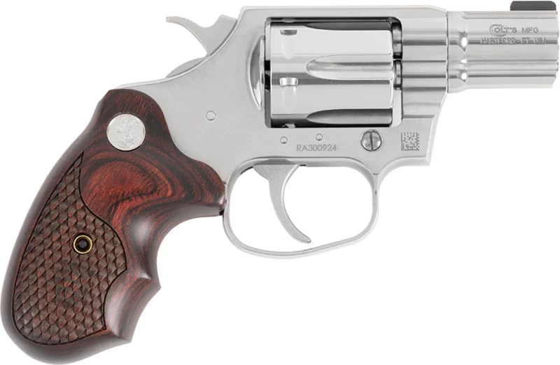Colt Cobra stainless revolver .38 Special, 6-round, brass bead front sight, TALO walnut grips