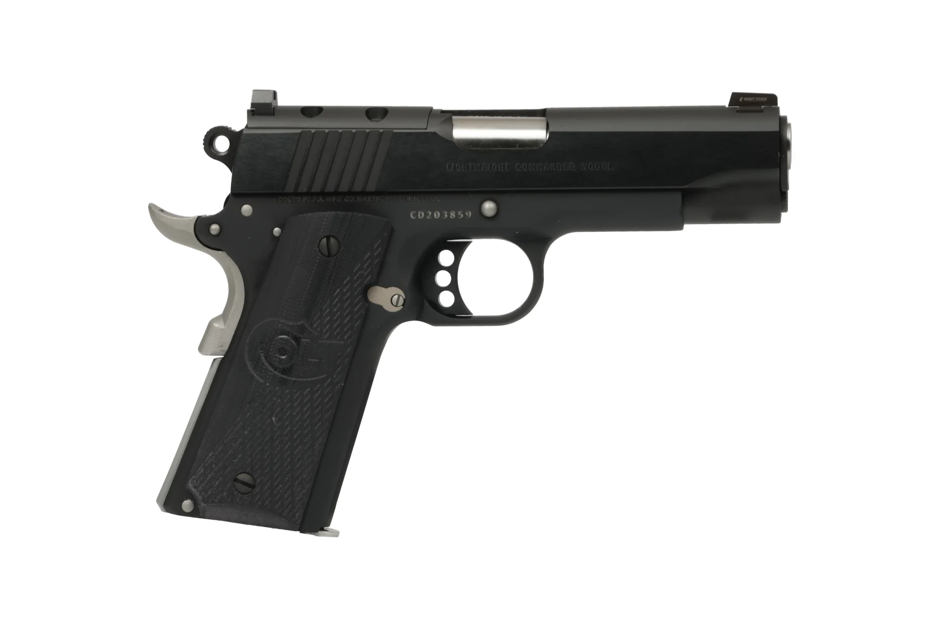 Colt Night Commander 1911 45 ACP 4.25 inch optics-ready pistol with Novak night sights and G10 grips