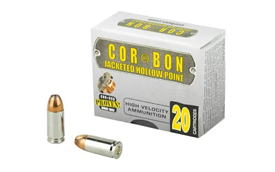 Cor-Bon 9mm Luger 115 gr JHP +P 20-round box ammunition