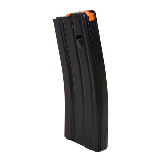 DuraMag SS 20rd stainless steel AR magazine, black with orange follower