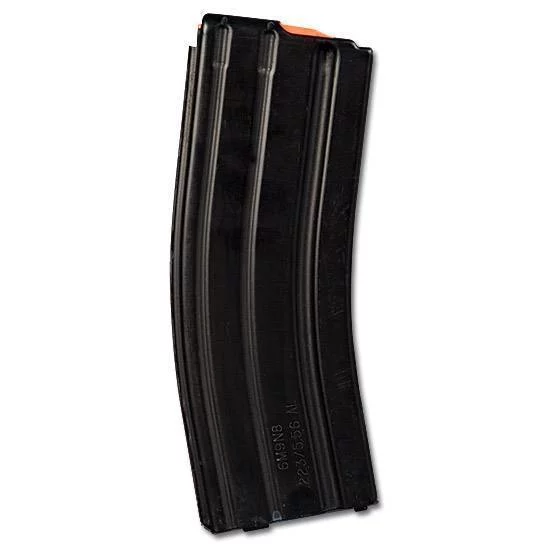 DURAMAG Speed 30-round AR-15 aluminum magazine, black finish with orange anti-tilt follower