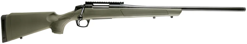 CVA Cascade .243 Winchester bolt-action rifle with Graphite Black Cerakote threaded barrel and OD Green synthetic stock