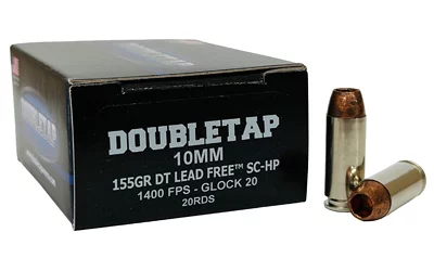 Double Tap 10mm 155gr TAC-XP Lead Free ammunition box 20 rounds