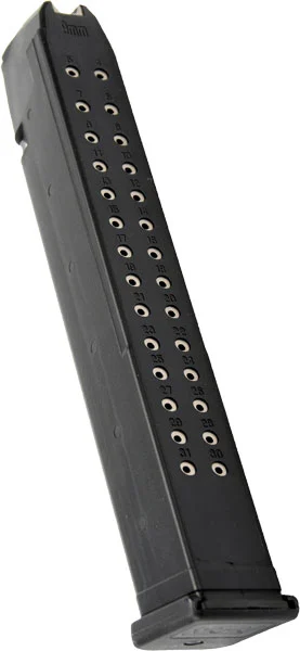 Ed Brown 31-round 9mm magazine for Glock, stainless steel, black finish