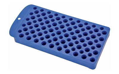 Frankford Arsenal Universal Reloading Tray in blue, holds up to 50 cases for multi-caliber reloading