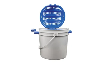Frankford Arsenal Quick-N-EZ Rotary Sifter Kit with gray plastic bucket media separator