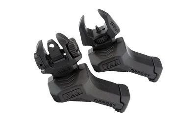 FAB Defense FXFRBSOSB offset flip-up front and rear sights kit, black, AR-15 compatible