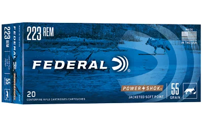 Federal Power-Shok .223 Rem 55gr Jacketed Soft Point 20rd box
