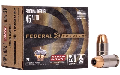 Federal Hydra-Shok 45 ACP 230gr Jacketed Hollow Point 20rd box