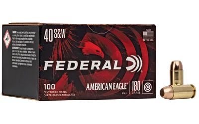 Federal American Eagle .40 S&W 180 gr FMJ handgun ammunition 100-count box