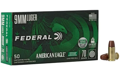 Federal American Eagle IRT 9mm 70gr Lead-Free 50rd Box eral American Eagle IRT 9mm 70gr Lead-Free 50rd Box Ammo