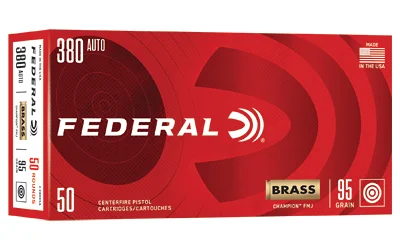 Federal Champion .380 ACP 95gr FMJ ammunition 50-round box