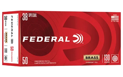 eral Champion .38 Special 130gr FMJ 50rd Box Ammo