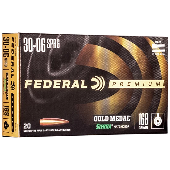 Federal Gold Medal .30-06 Springfield 168gr Sierra MatchKing BTHP 20rd box