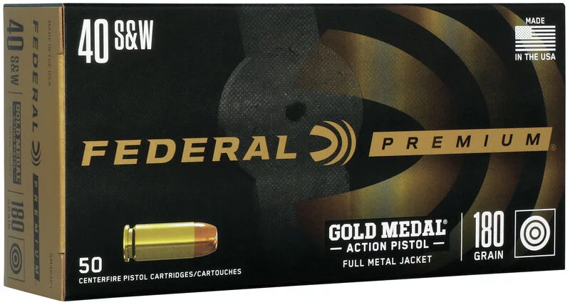 Federal Gold Medal Action .40 S&W 180 gr FMJ 50 rd box ammunition