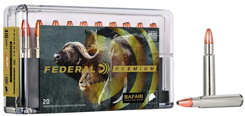 Federal Premium Cape-Shok .416 Rigby 400 gr Swift A-Frame rifle ammunition box, 20 rounds