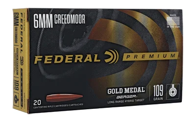 Federal Gold Medal 6mm Creedmoor 109 gr Long Range Target ammunition 20rd box