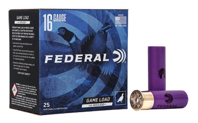 Federal Game-Shok Hi-Brass 16ga 2.75in 1-1/8oz #7.5 shot ammunition - 25 rounds per box
