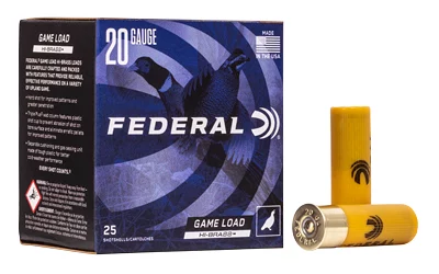 Federal Game-Shok Hi-Brass 20ga 2.75in 1oz #6 shot 25/box product image