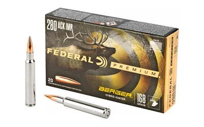 Federal Premium .280 Ackley Improved 168 gr Berger Hybrid Hunter 20 rd box