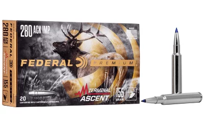 Federal Terminal Ascent .280 Ackley Improved 155 gr rifle ammunition 20-count box