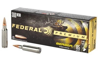Federal Premium .300 WSM 185gr Berger Hybrid Hunter ammunition 20-round box