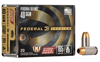 Federal Premium Hydra-Shok Deep 40 S&W 165 gr Hollow Point 20rd box