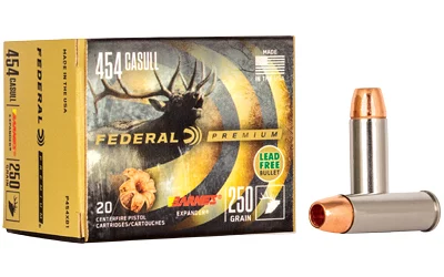 Federal Premium Vital-Shok .454 Casull 250 gr Barnes Expander ammo box, 20 rounds
