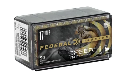 Federal Premium V-Shok 17 HMR 17gr Speer TNT jacketed hollow point 50 round box