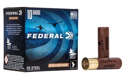 Federal Speed-Shok 10 Gauge 3-1/2 in 1-1/2 oz #2 Steel Shot 25-round box