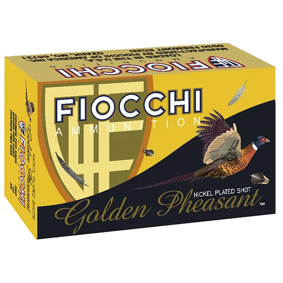 Fiocchi Golden Pheasant 20GA 2.75in 1oz #7.5 nickel-plated lead shot 25-round box