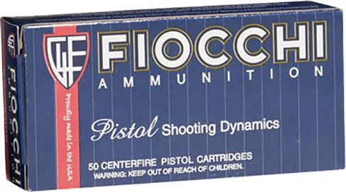 Fiocchi 38 S&W Short 145gr LRN ammunition box, 50 rounds