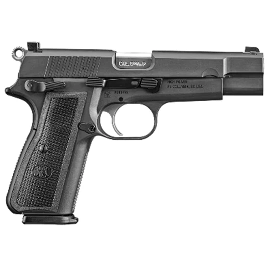 FN High Power 9mm pistol with 4.7-inch barrel, Black PVD finish and two magazines