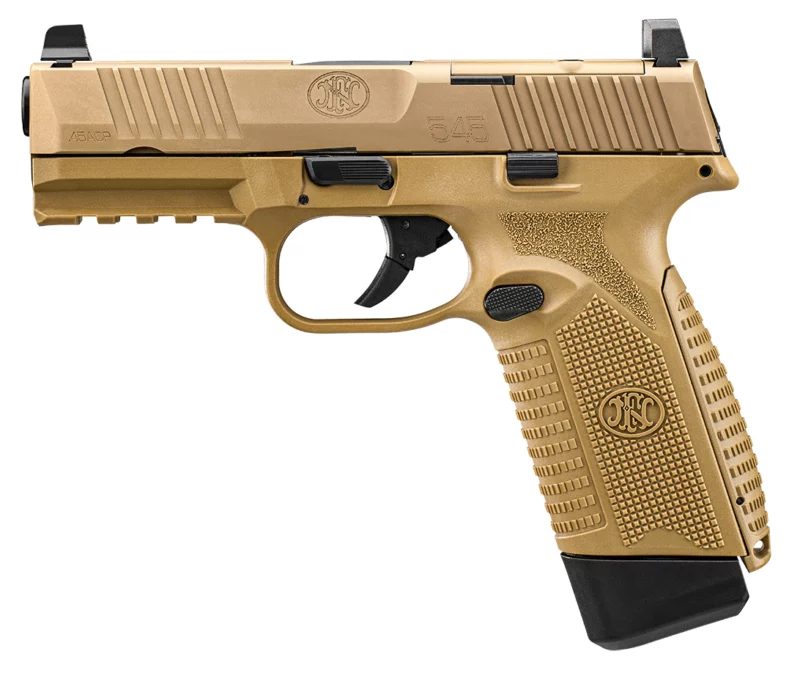 FN 545 MRD .45 ACP pistol in Flat Dark Earth, 4.1 inch barrel, optics-ready