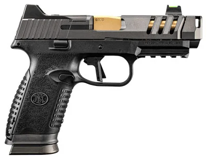 FN 509 CC Edge XL 9mm 4.2-inch pistol in black and gray with FN compensator