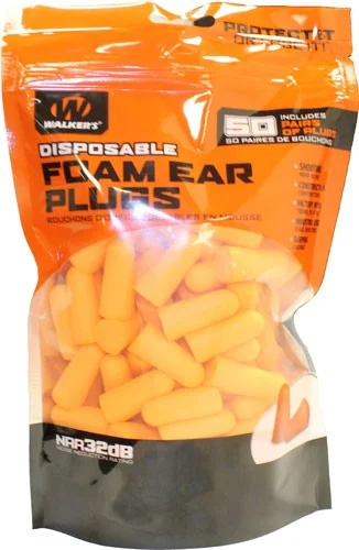 Walkers foam ear plugs 50 pair bag orange 32 dB NRR